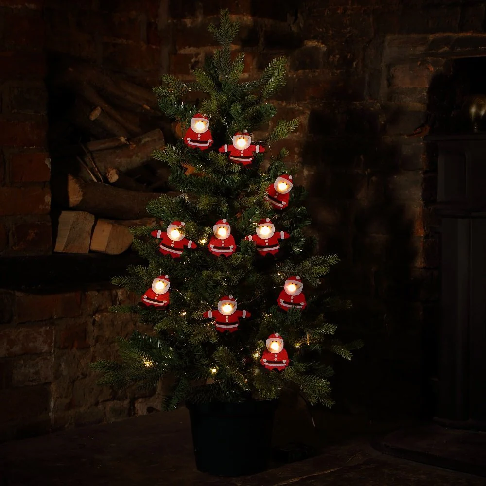 Noma 10 Santa String Light With Warm White Berry Lights - B/O - Image 2