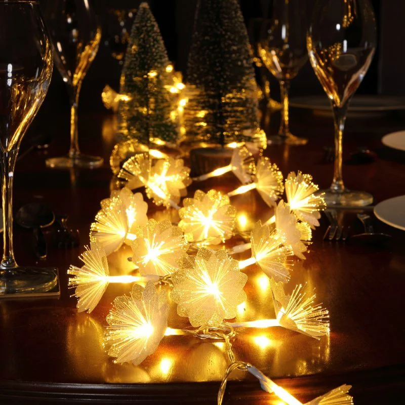 Noma 20 Warm White Small Flower Fibre Optic String Light - Easytimer