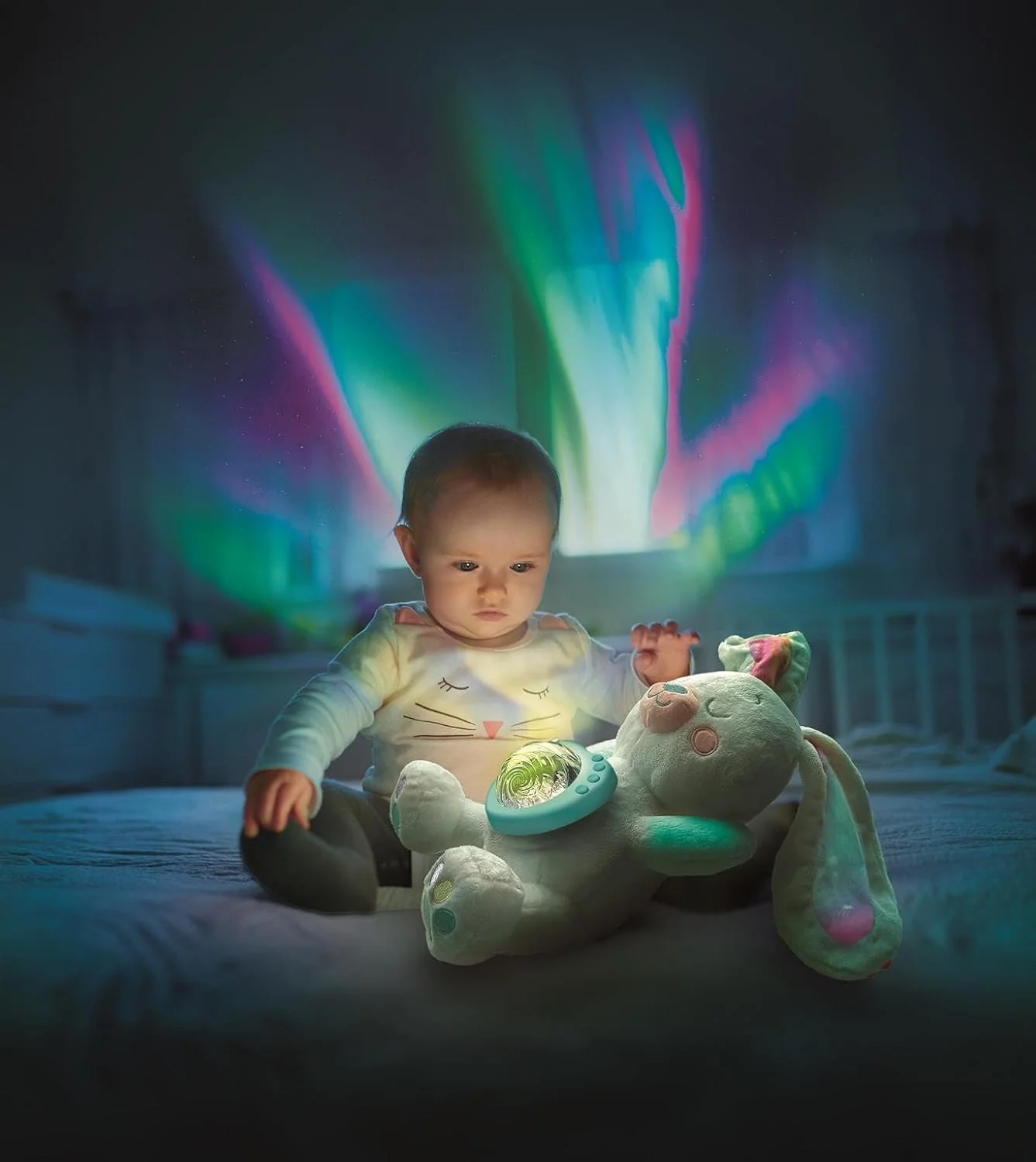 Northern Lights Arctic Bunny Projector Plush - Image 3