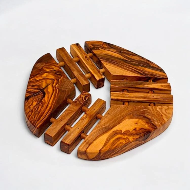 Olive Wood Apple Pan Coaster 19cm