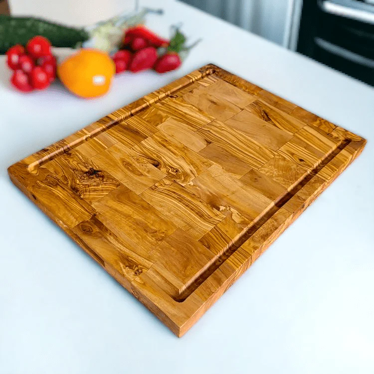 Olive Wood Rectangular End Grain Cutting Board 30cm