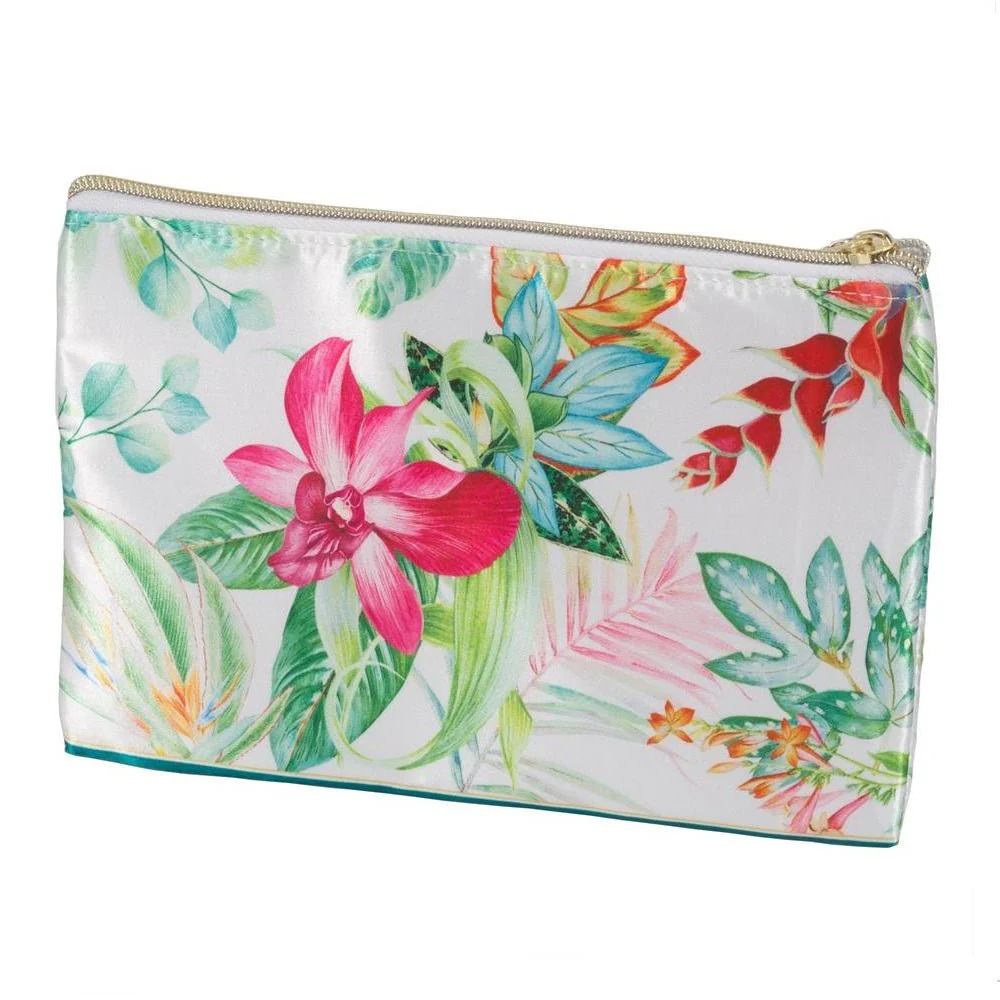 Orchid Cascade Design Flat Cosmetic Bag