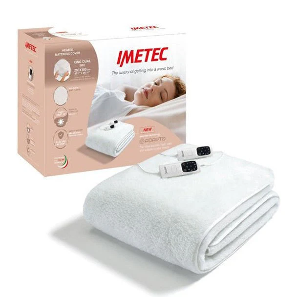 Imetec 16734 king‑size dual‑control heated mattress cover 200x150cm