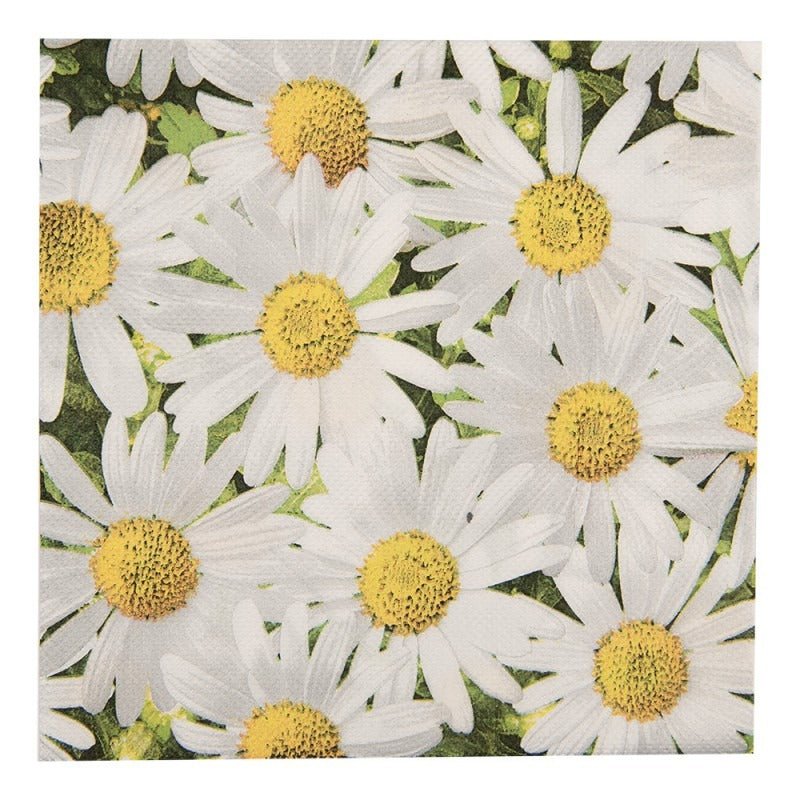 Pack of 20 Paper Napkins 33 x 33cm Daisy Flowers
