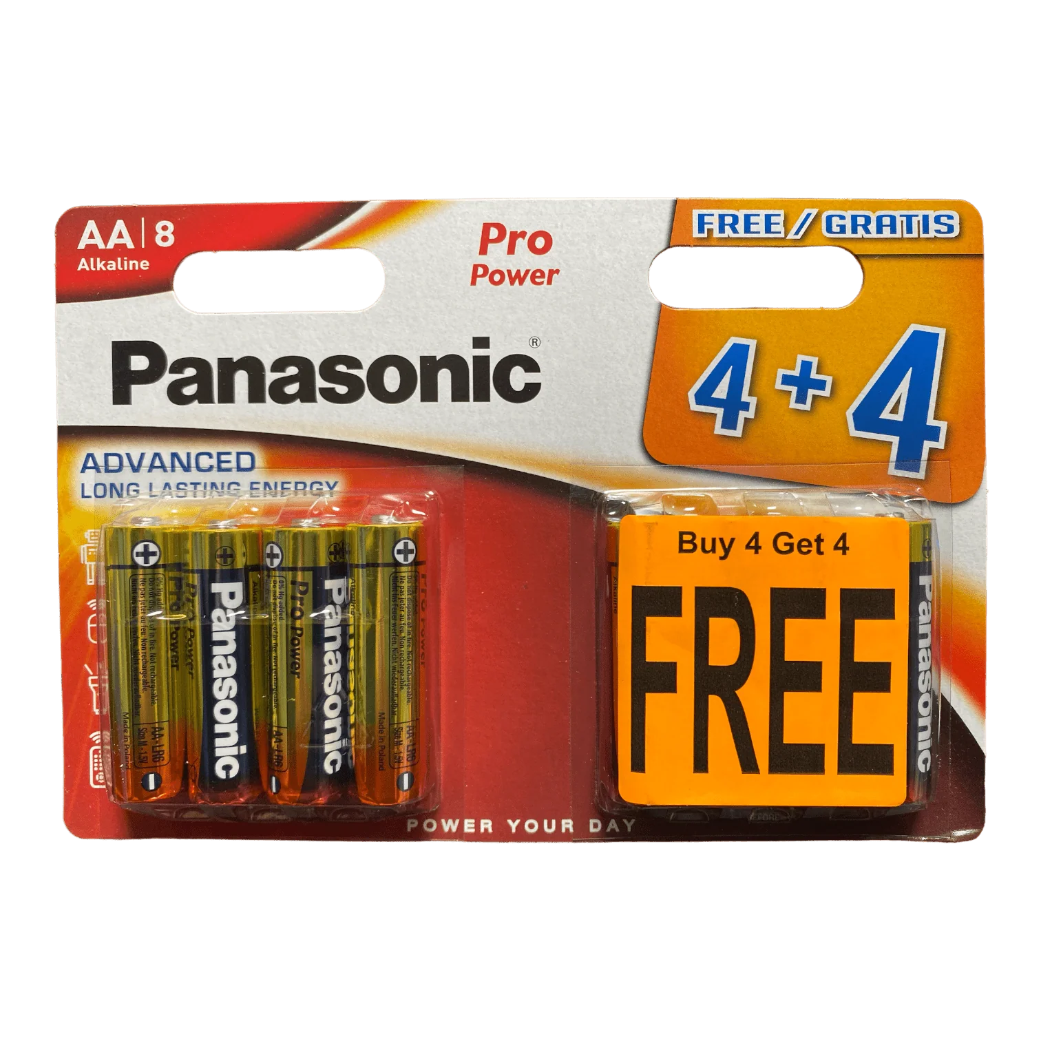 Panasonic Pro Power AA Batteries 8 Pack (4 + 4 Free)