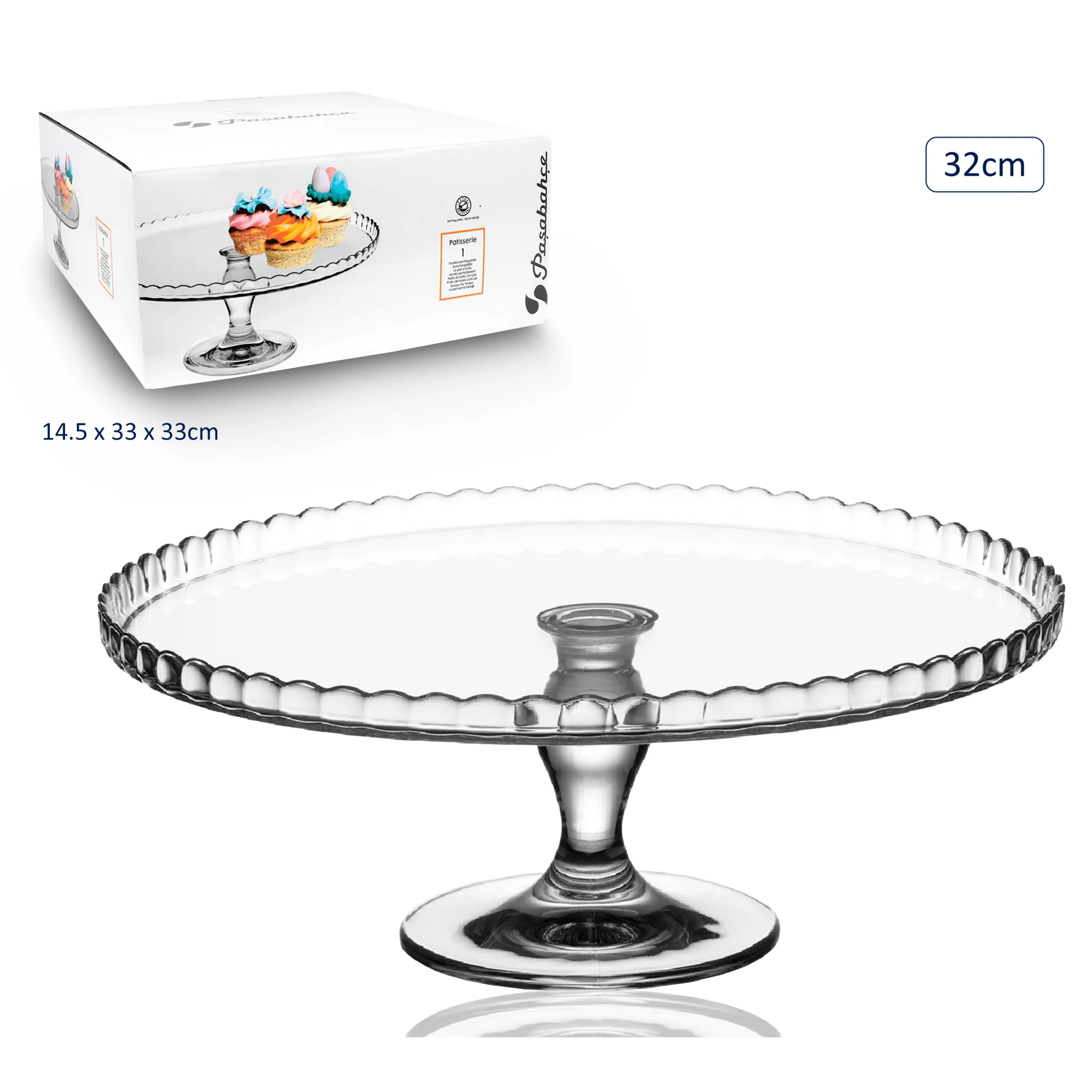 Pasabahce Footed Cake Stand – 32cm