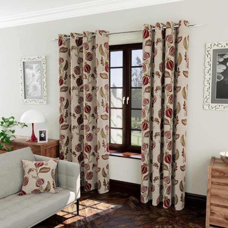 Petal 90" x 72” Lined Eyelet Curtains Rose Gold