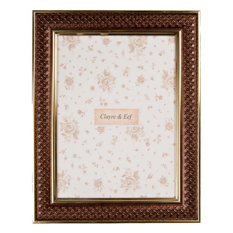 Photo Frame 10 x 15cm Brown Plastic Rectangle