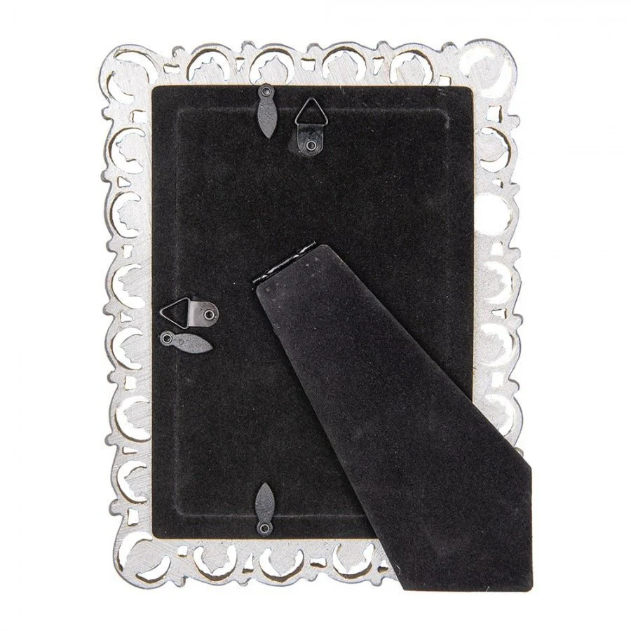 Photo Frame 10 x 15cm Silver Coloured Plastic Rectangle Classic - Image 2
