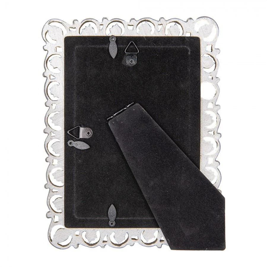 Photo Frame 13 x 18cm Silver Coloured Plastic Rectangle Classic - Image 2