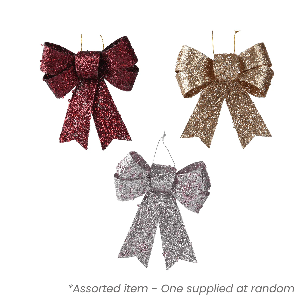Plastic Christmas Bow 523683 Assorted - One Supplied*