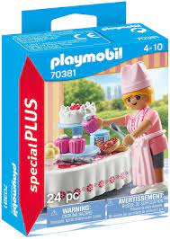 Playmobil 70381 Baker With Dessert Table