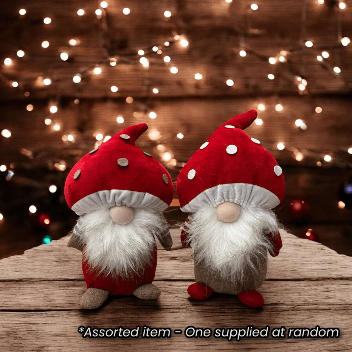 Plush Mushroom Gnome 26cm Assorted - One Supplied*