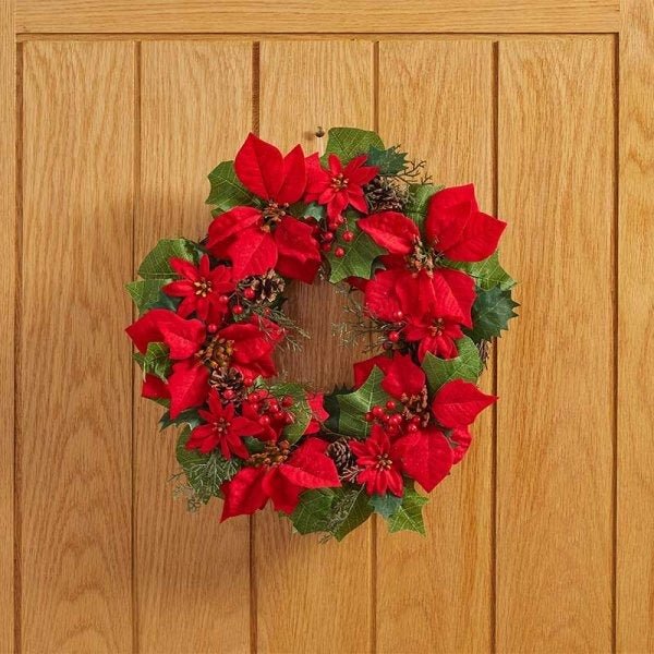 Poinsettia Wreath, 50cm