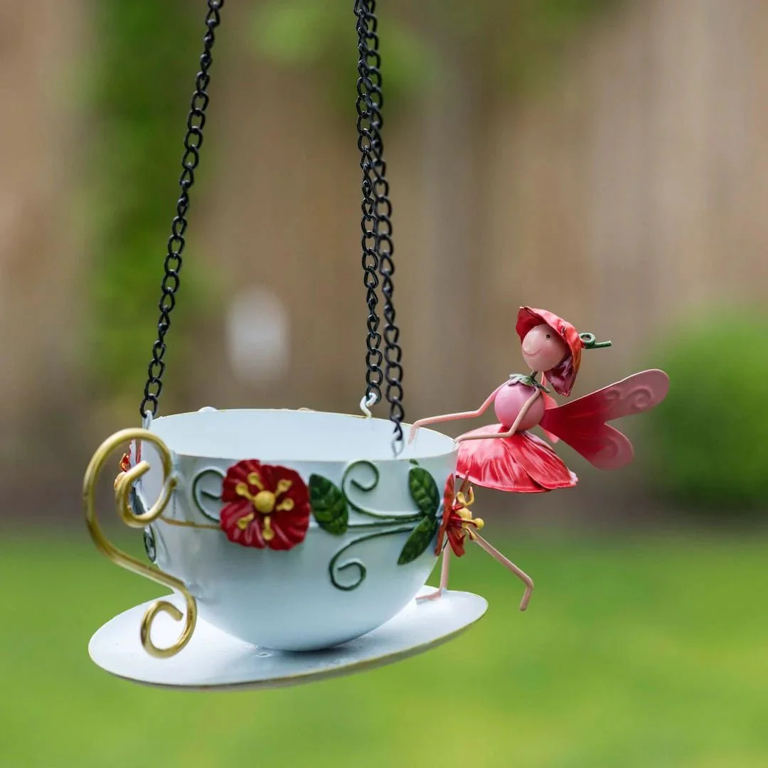 Poppy Tea Cup Bird Feeder - Image 2
