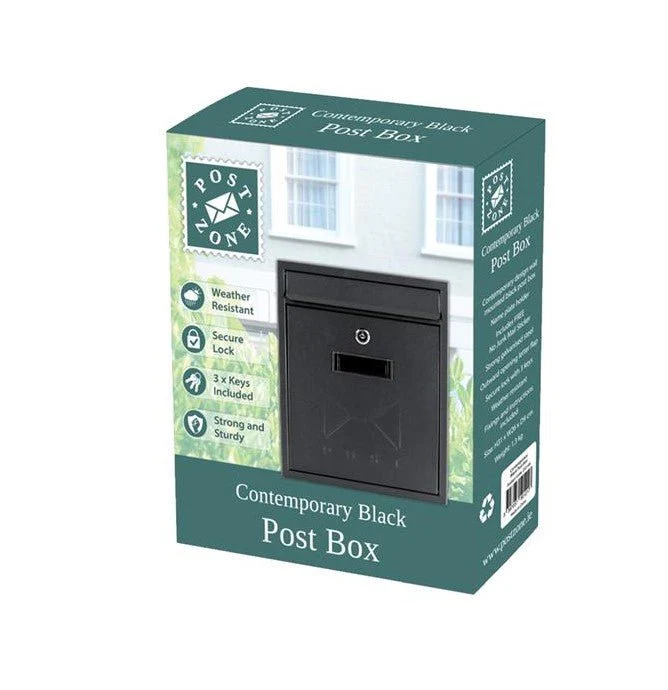 Post Zone Contemporary Post Box - Black | 252100