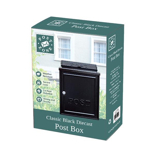 Post Zone Diecast Post Box - Classic Black - Image 2