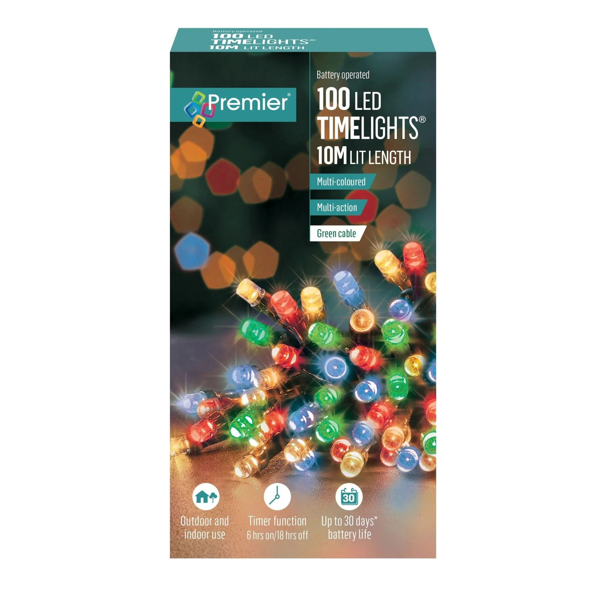 Premier 100 Led Multi Action Battery Operated Multi Colour
