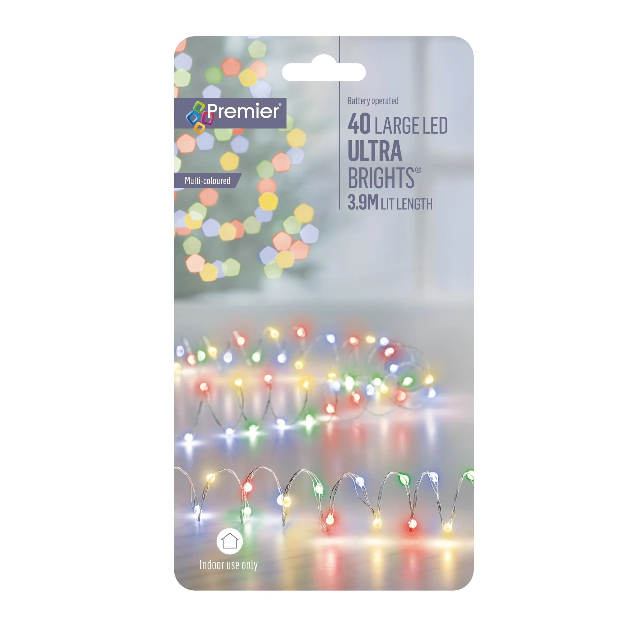 Premier 40 Large LED Battery Operated Ultrabrights - Multi-Coloured