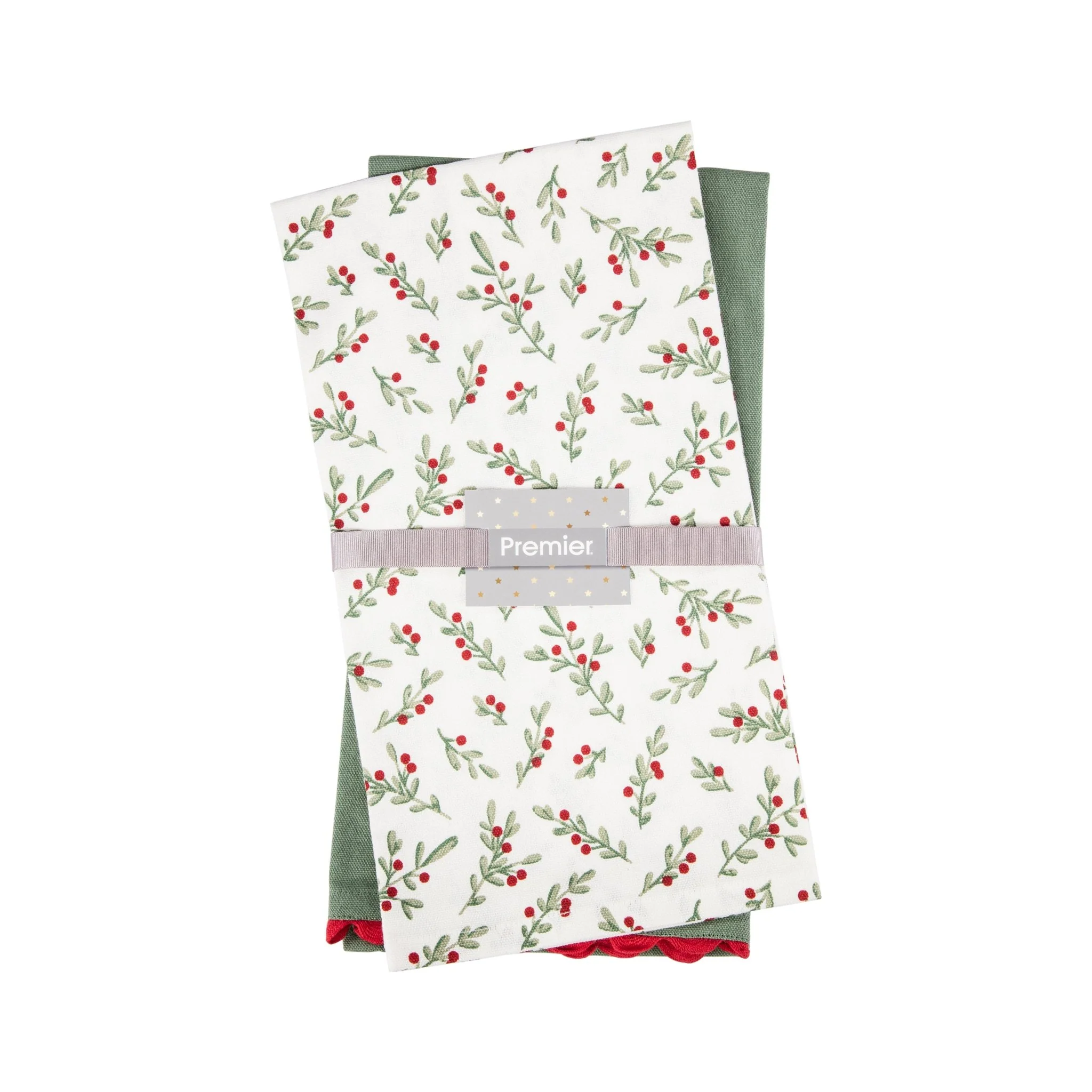 Premier 45 x 65cm Set of 2 Hollyberry Tea Towels