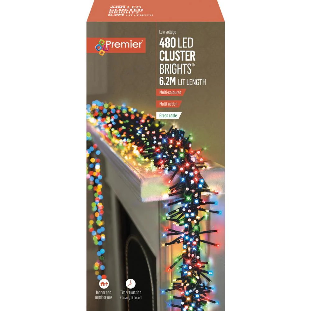 480 LED Multi-Action Clusterbrights - Multi-Coloured FLV162174M