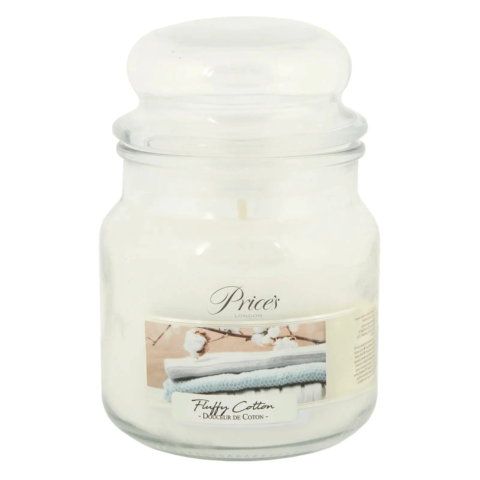 Price's Medium Scented Candle Fluffy Cotton 340g