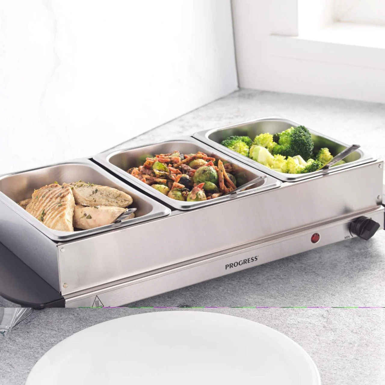 Progress 3 Pan Food Warmer Buffet Server, 3 x 1.5L - Image 9