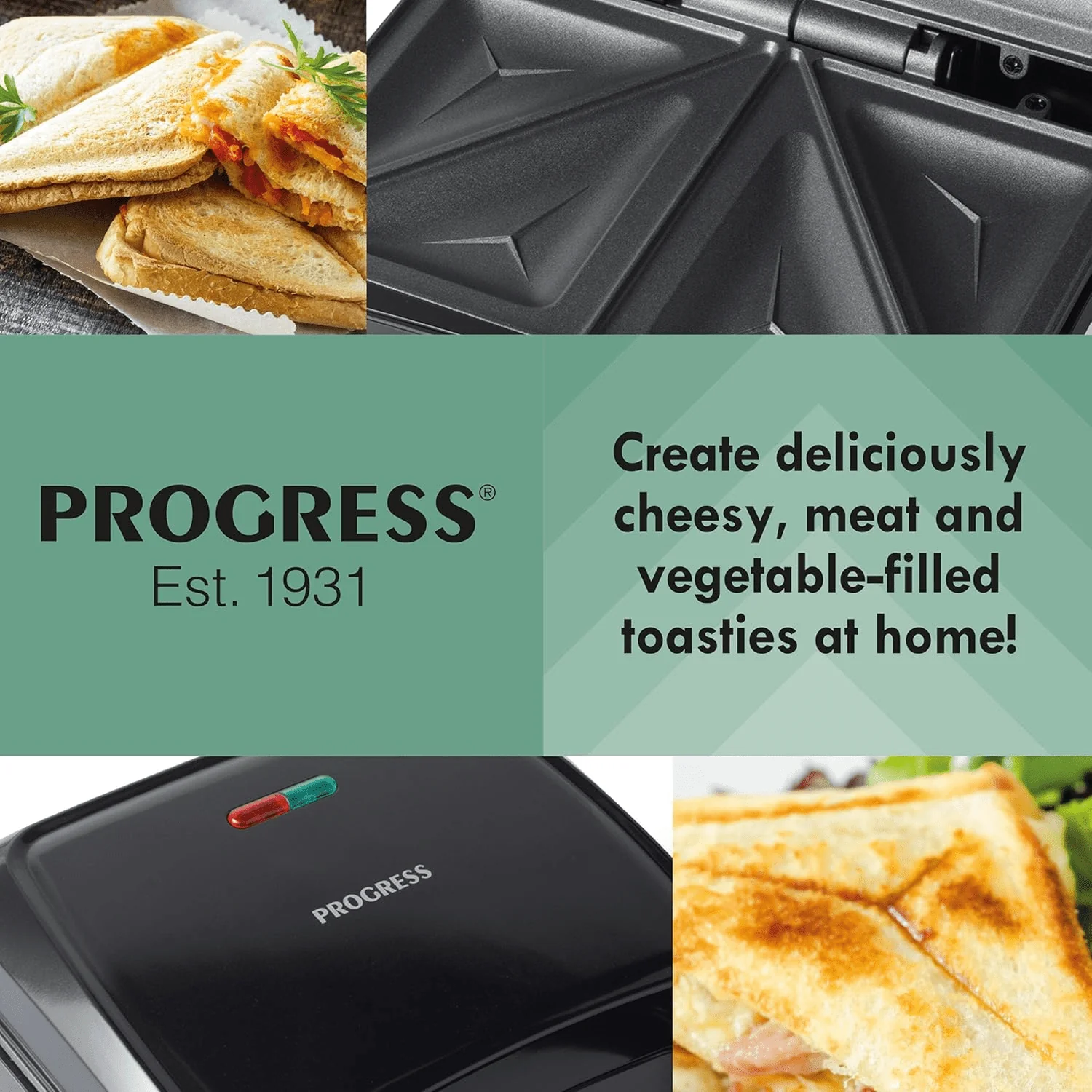 Progress Sandwich Toaster Black - Image 5