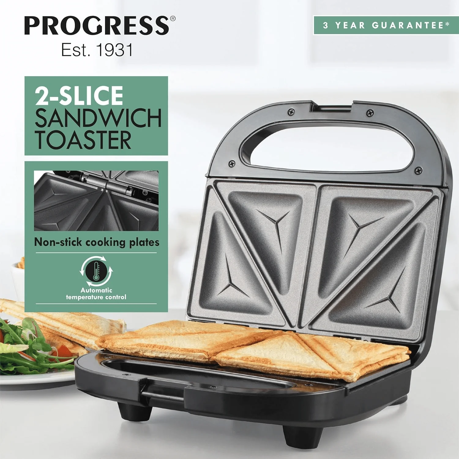 Progress Sandwich Toaster Black - Image 6