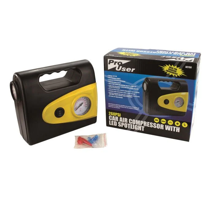 ProUser 260PSI Car Air Compressor with LED Spotlight