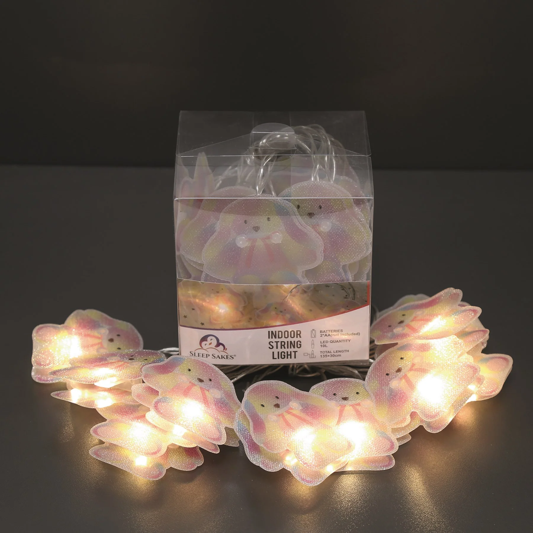 Rainbow Rabbit Design String Lights 10 LEDs 135cm