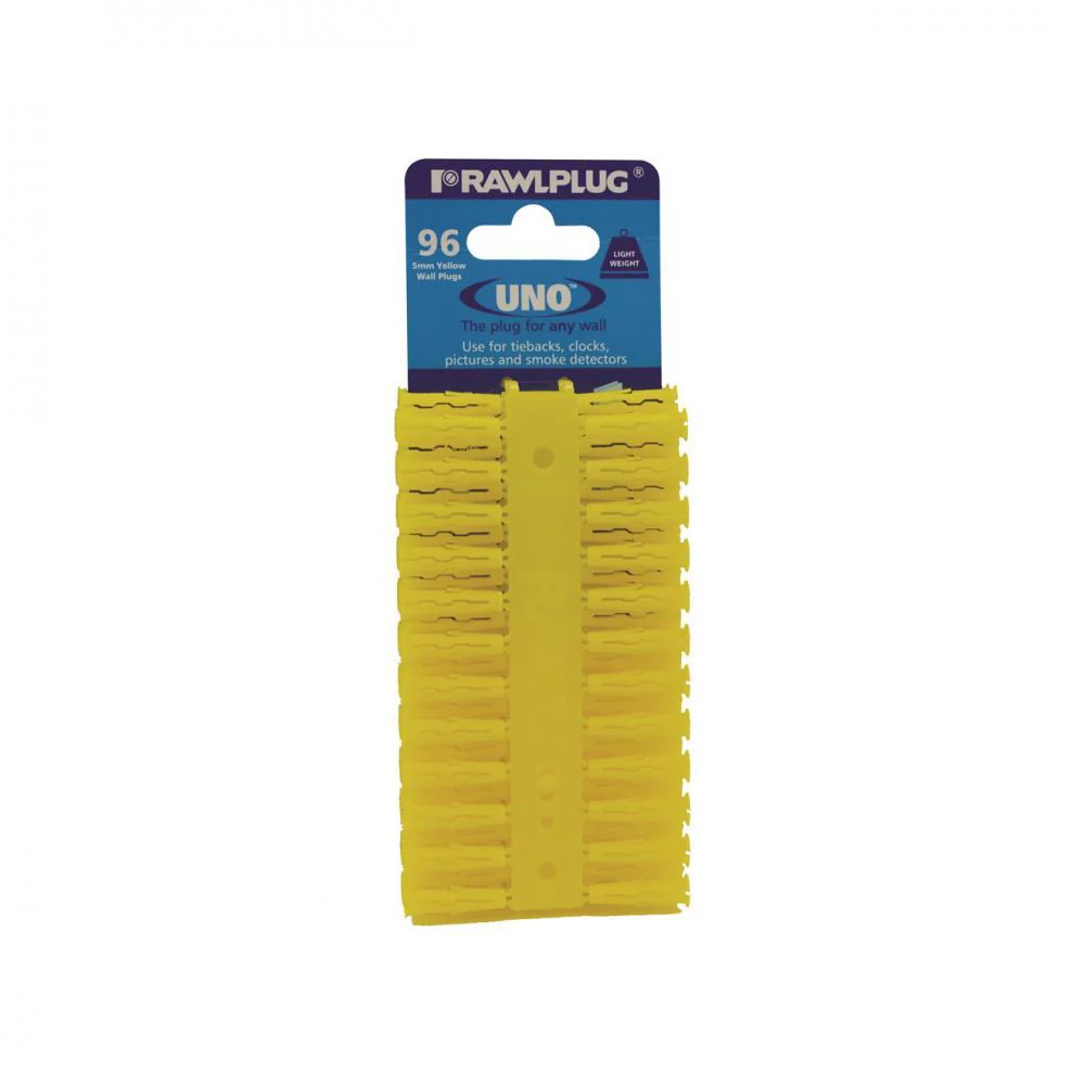 Rawlplug Uno Yellow Plug - 96 Pack 5x24mm - Image 2