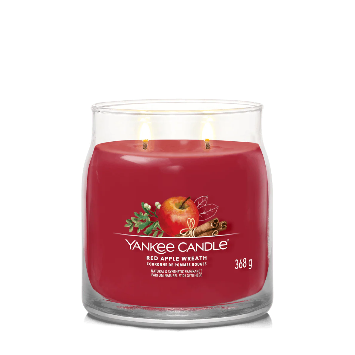 Red Apple Wreath Signature Medium Jar Yankee Candle 368g - Image 2