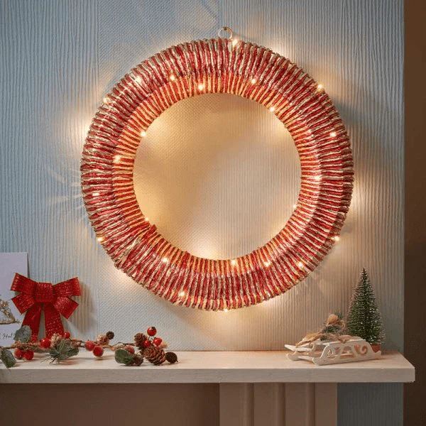 RedGold Braid Wreath - 40cm