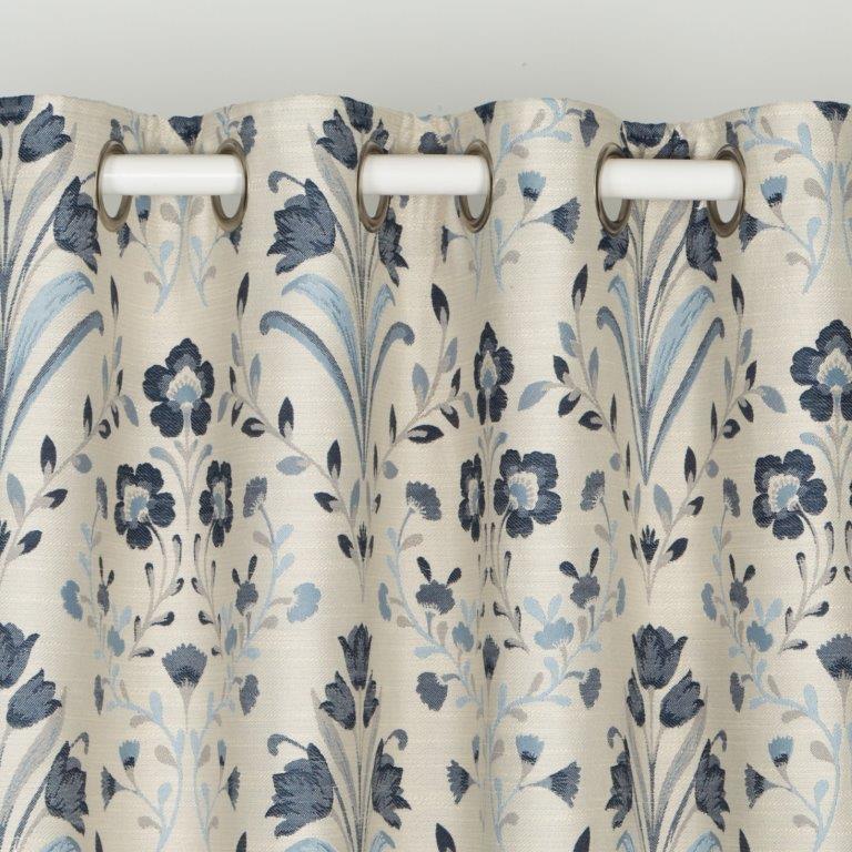 Riley 90" x 90" Lined Eyelet Curtains Marine - Image 2