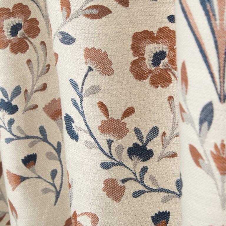 Riley 90" x 90" Lined Eyelet Curtains Russet - Image 3