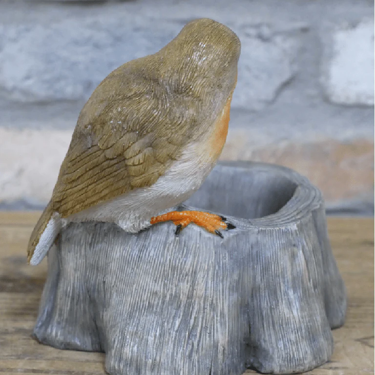 Robin on Stump Birdfeeder - Image 4
