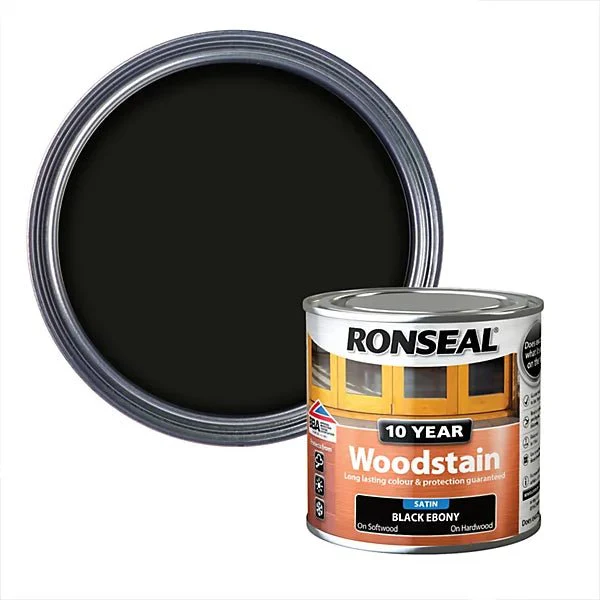 Ronseal 10 Year Woodstain - Ebony 2L