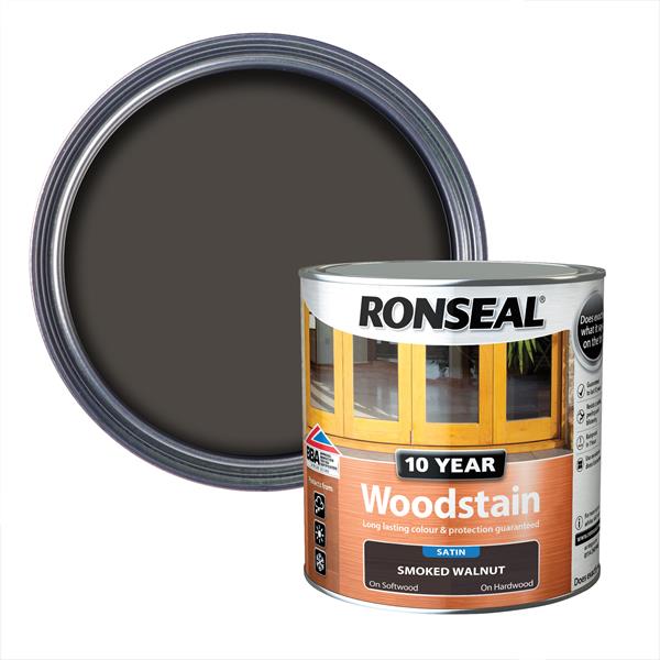 Ronseal 10 Year Woodstain - Smoked Walnut 750ml