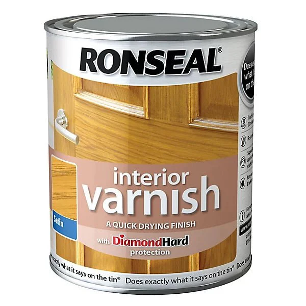 Ronseal Satin Interior Varnish - Light Oak 250ML