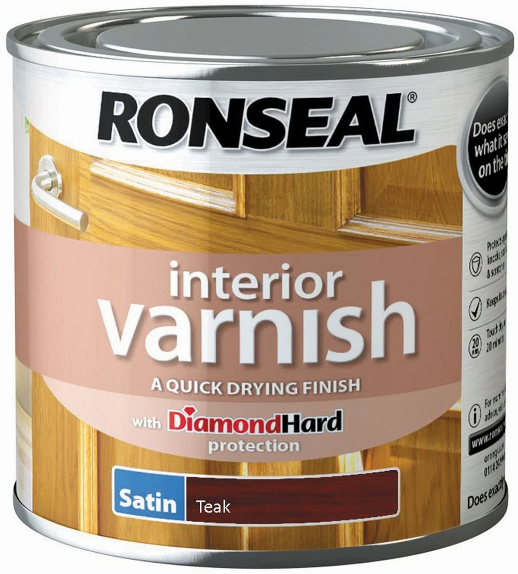 Ronseal Satin Interior Varnish - Teak 750ML