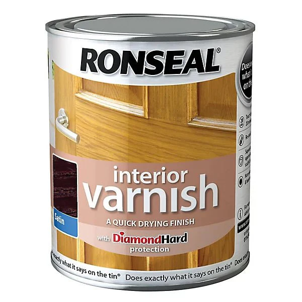 Ronseal Satin Interior Varnish - Walnut 750ML