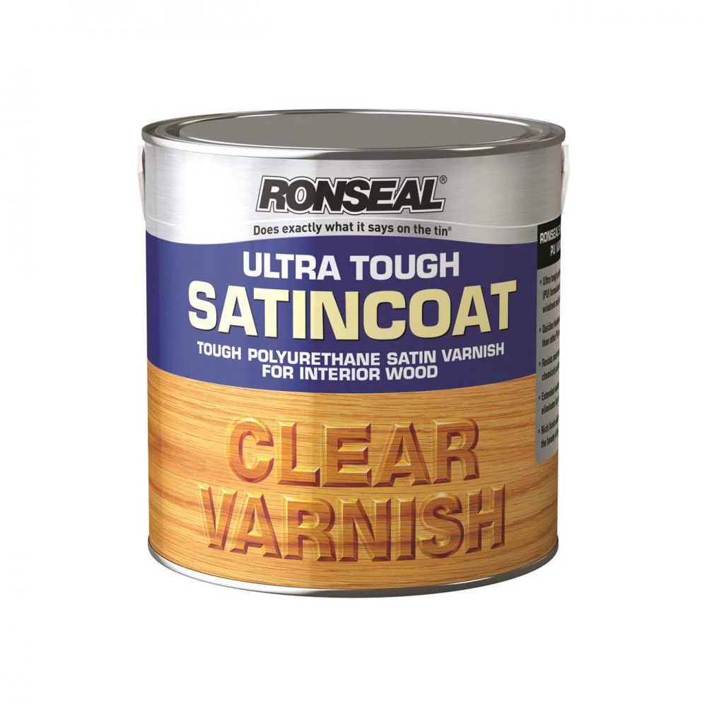 Ronseal Ultra Tough Varnish Satin - 2.5 Litre Clear