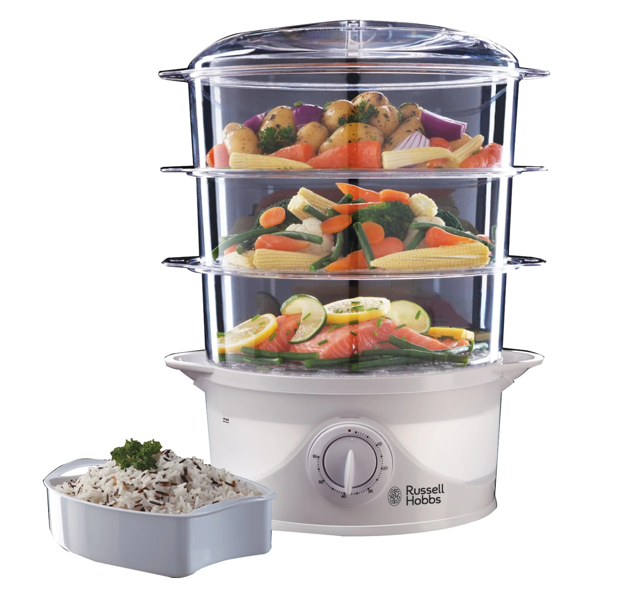RUSSELL HOBBS 21140 3 TIER FOOD STEAMER - Image 2