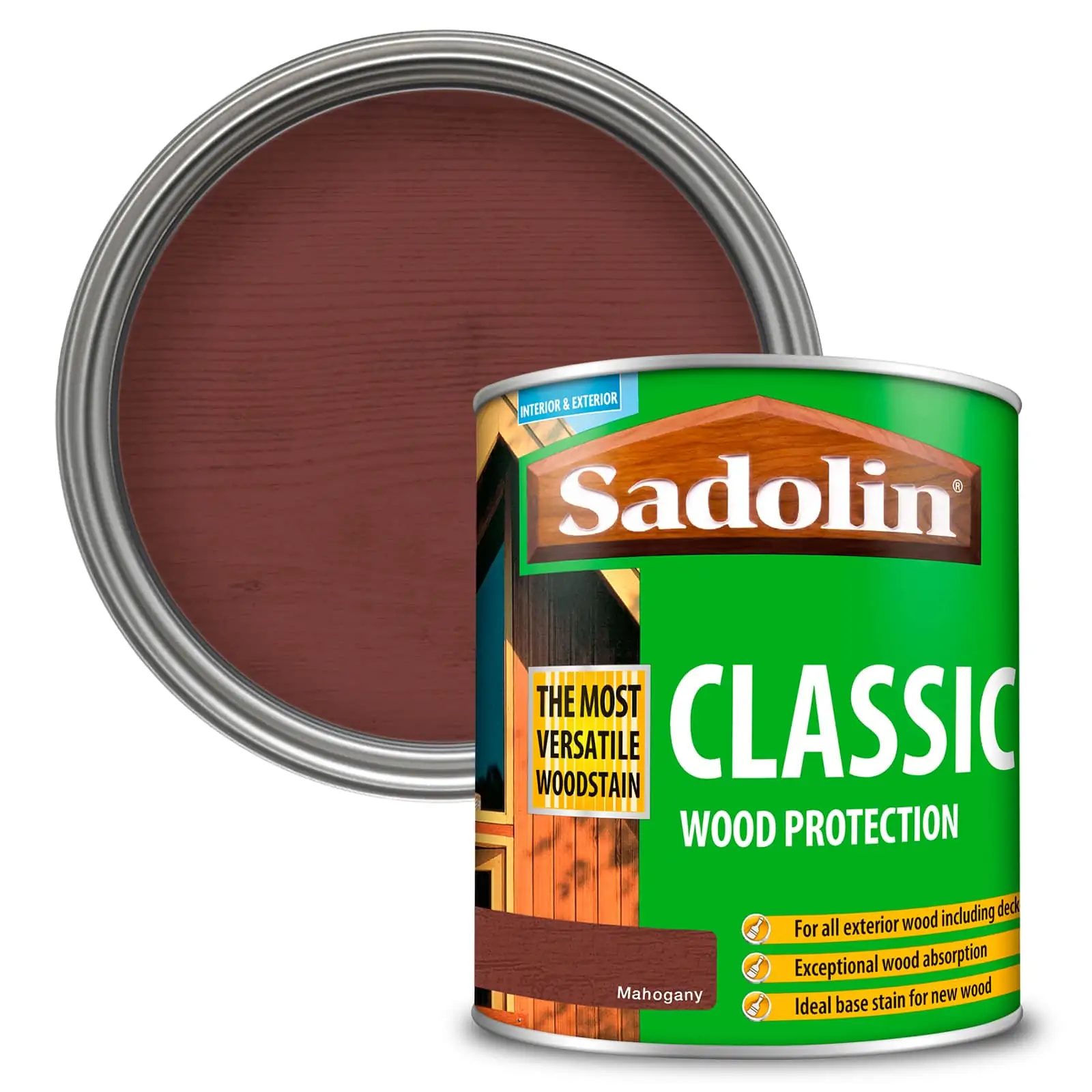 Sadolin Woodstain Classic Colours Woodstain - 1 Litre Mahogany