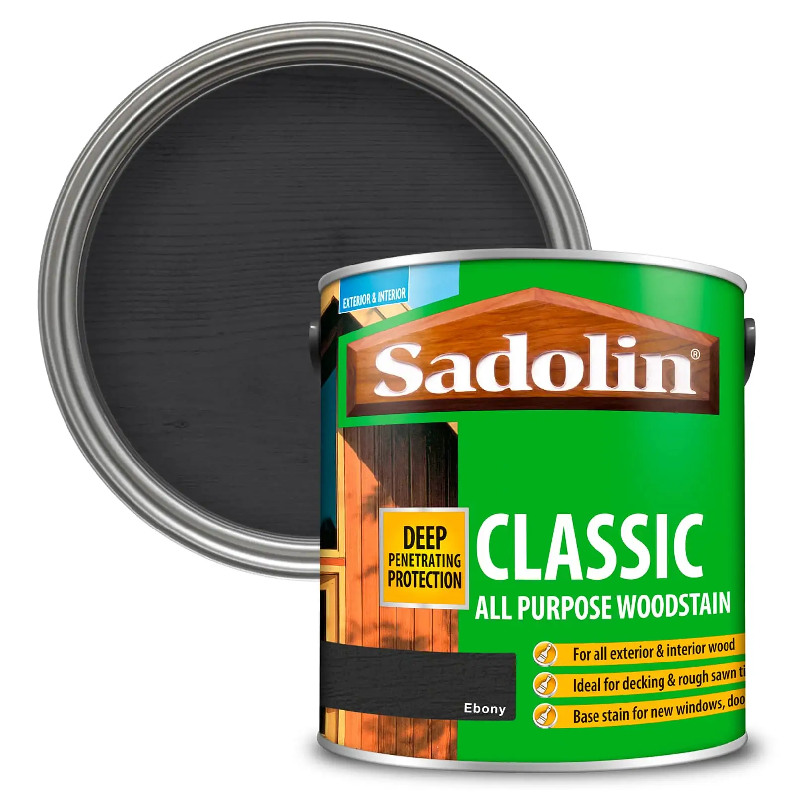 Sadolin Woodstain Classic Colours Woodstain - 2.5 Litre Ebony