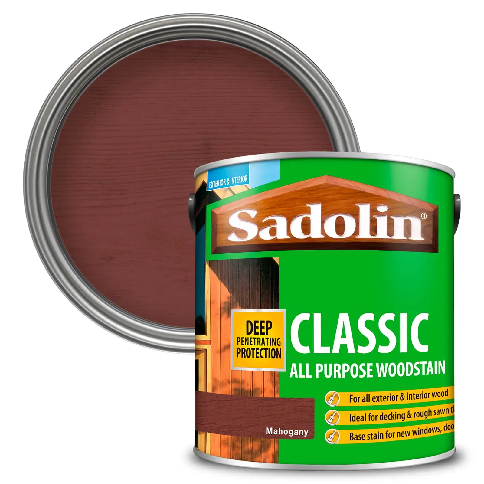 Sadolin Woodstain Classic Colours Woodstain - 2.5 Litre Mahogany