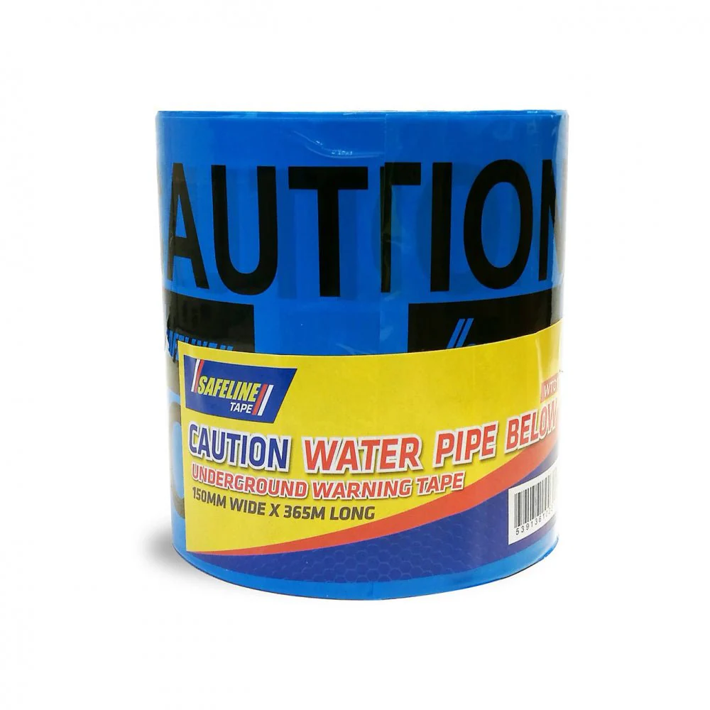 Safeline Caution Water Pipe Below Warning Tape - 150mm - Image 2