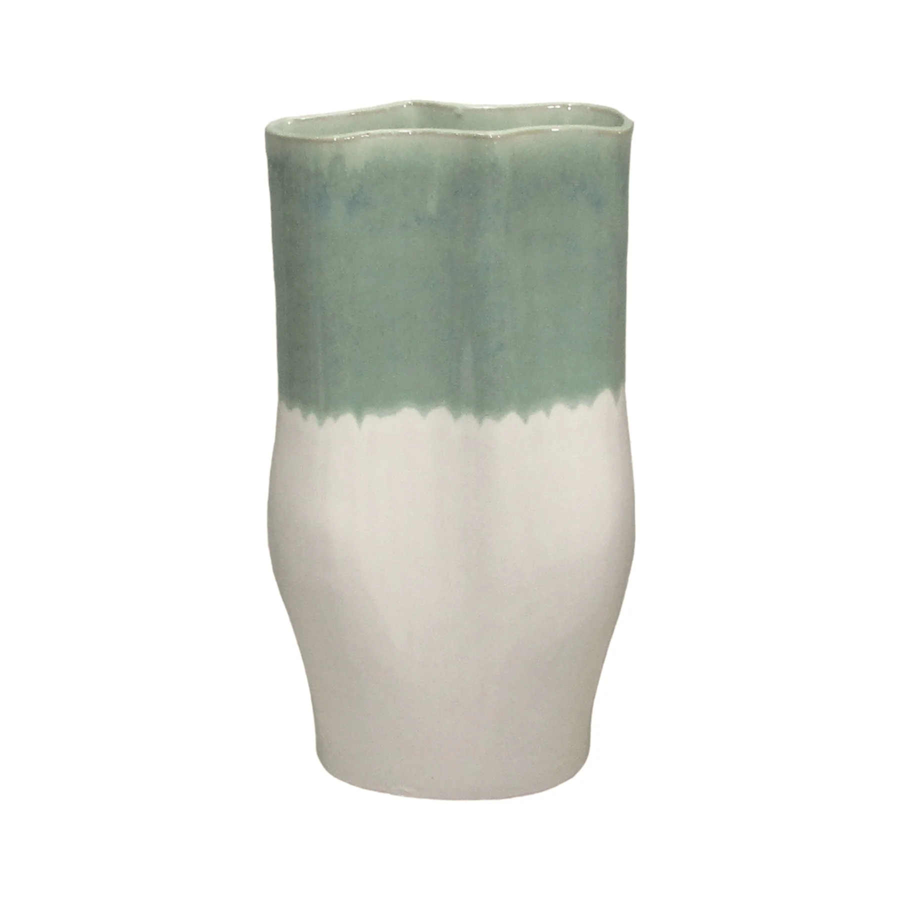 Sage Green and White Free Form Vase 36cm - Image 2