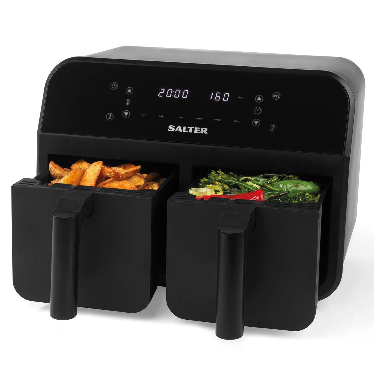 Salter 7.4L Dual Air Fryer BLACK EK4750BLK